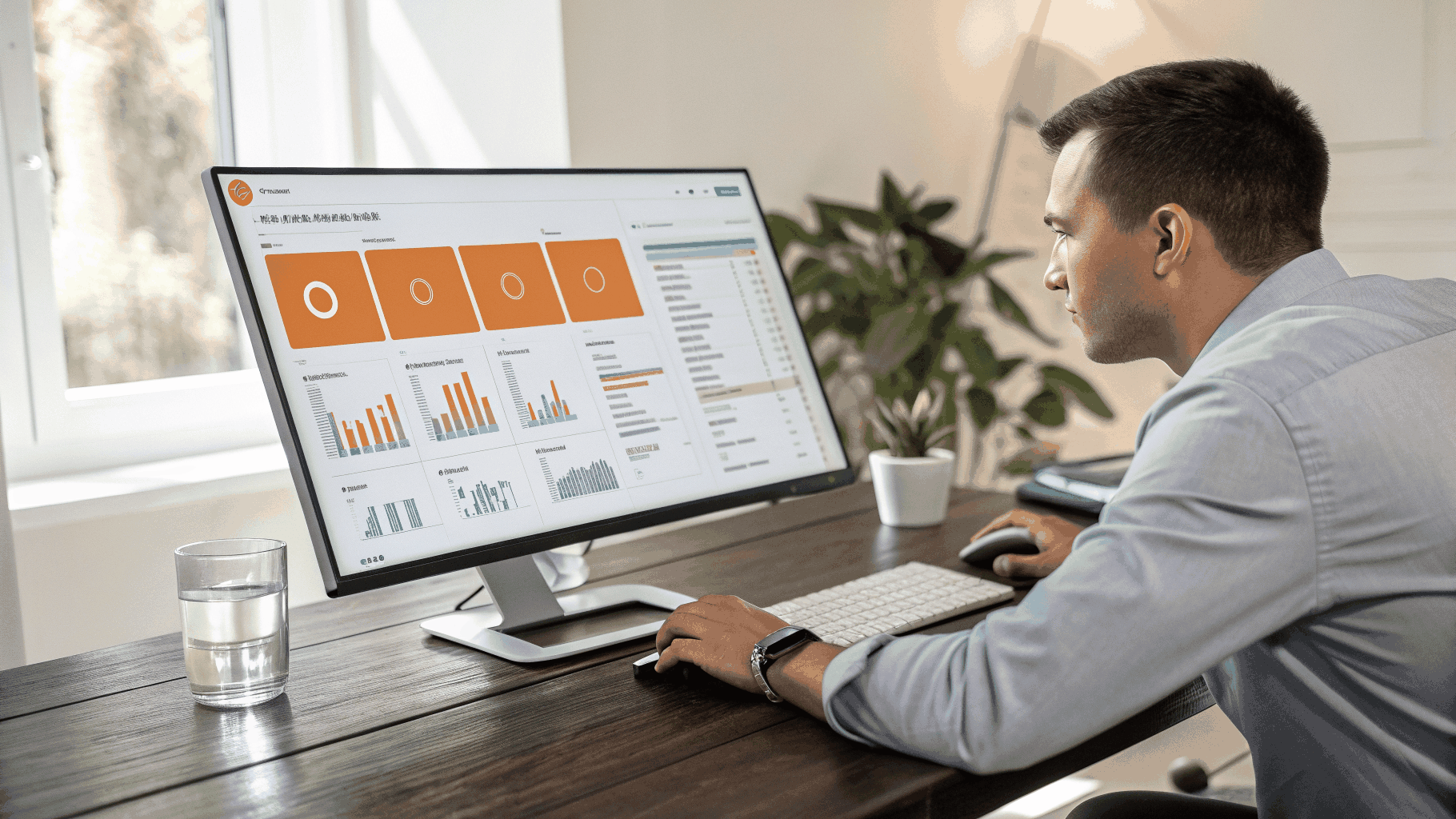 Laptop screen showing digital advertising performance graphs and campaign metrics